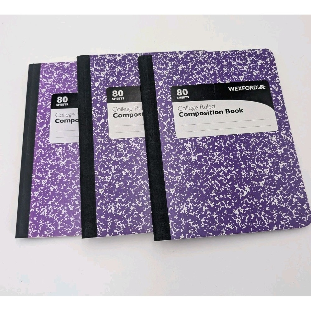 Unison Composition Notebook 3-pack - College Ruled - 80 pages - NEW